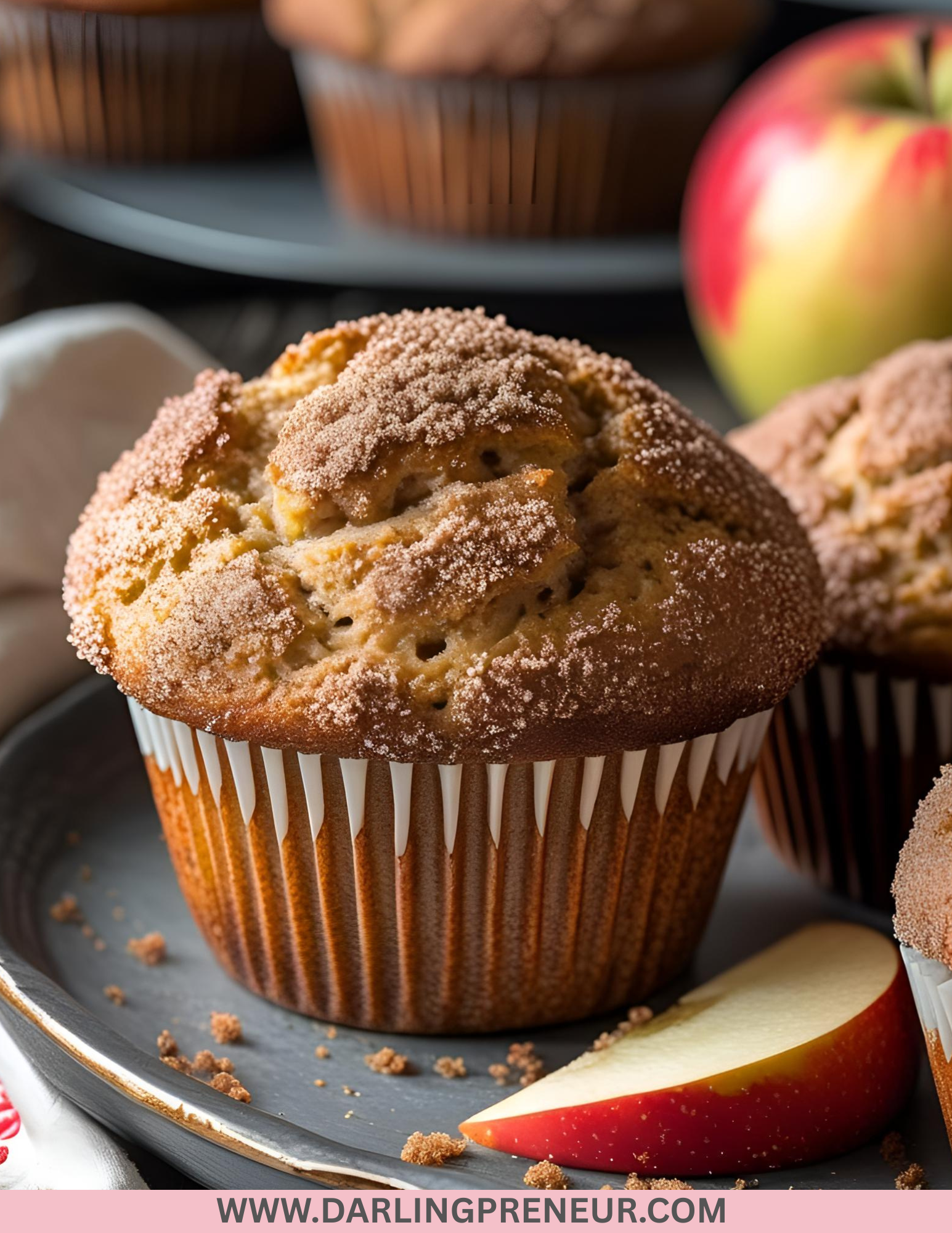 Apple Muffins With Cinnamon Sugar Topping